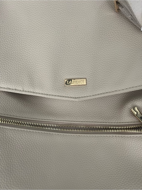 Landici maternity Beige Pebbled faux Leather Backpack Tote main image 2